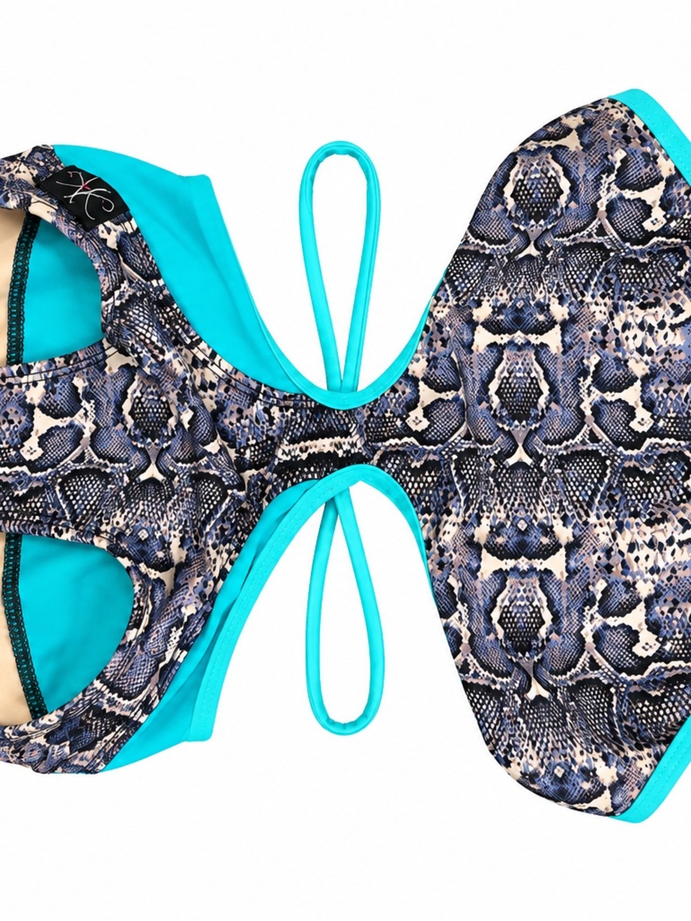 Girls' Turquoise Snakeskin Print Bikini Set